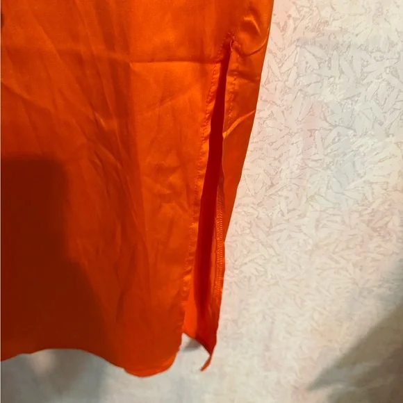 LYANER Women's Drape Cowl Neck Midi Dress, Side Slit, Sleek, Elegant Sz Large - Picture 3 of 10